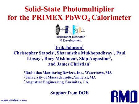 Solid-State Photomultiplier for the PRIMEX PbWO4 Calorimeter