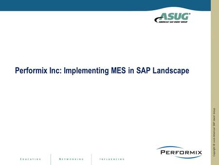 Performix Inc: Implementing MES in SAP Landscape