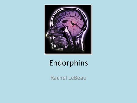 Endorphins Rachel LeBeau. Endorphins? Chemicals in the brain known as neurotransmitters 3 major types Regulate production and reception of serotonin &