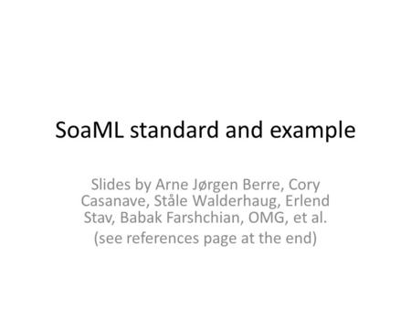 SoaML standard and example
