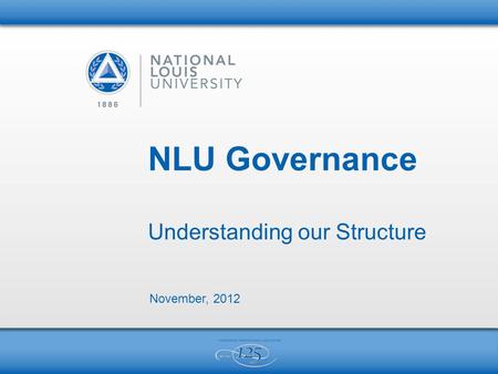 NLU Governance Understanding our Structure November, 2012.