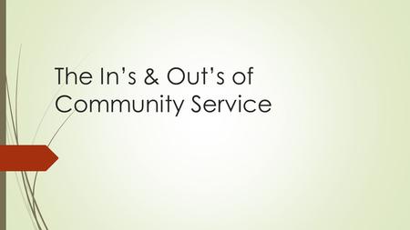 The In’s & Out’s of Community Service. Graduation Requirements: 2014-15  Freshmen: 120 hours (15 Hours/semester every year)  Sophomores: 90 hours 