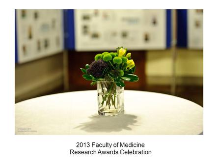 2013 Faculty of Medicine Research Awards Celebration.