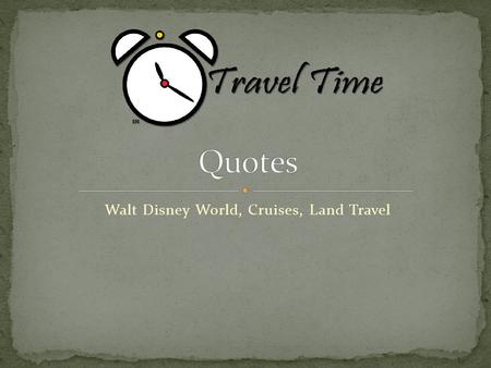 Walt Disney World, Cruises, Land Travel. Hi Amy! Below you will find details of your choices for your vacation. I've included different categories so.