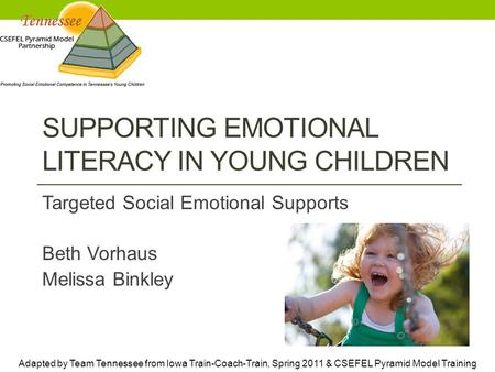 Supporting Emotional Literacy in young Children