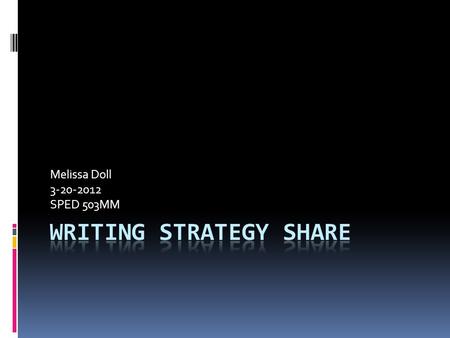 Writing Strategy Share