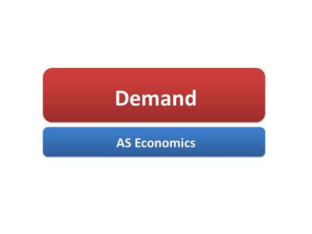 Demand AS Economics. Aims and Objectives Aim: Understand how PPB curves can shift LevelObjectives: E-D Define demand C-B Calculate market demand B-A Analyse.