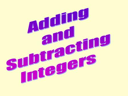 Adding and Subtracting Integers.