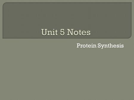 Protein Synthesis. 5.1 I can explain the steps in the process of transcription, along with where they take place (this includes the role of DNA and mRNA)