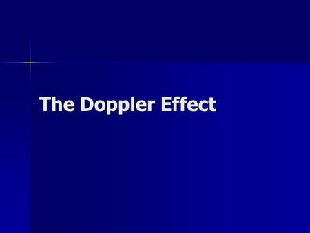The Doppler Effect. Doppler Effect & Sound Christian Doppler Observing the Doppler Effect Christian Doppler Observing the Doppler Effect Christian Doppler.