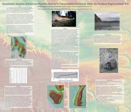 Quantitative Analysis of Holocene Shoreline Retreat in Unconsolidated Sediment within the Northern Puget Lowland, WA. Heather Rogers, University of Washington.