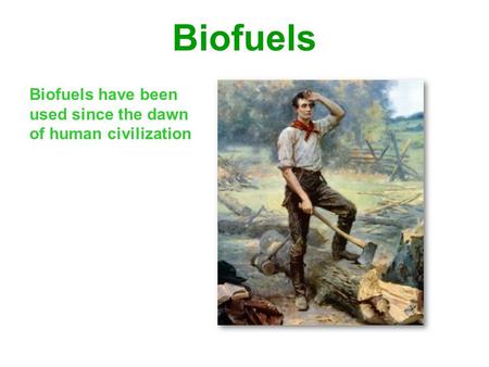 Biofuels Biofuels have been used since the dawn of human civilization.