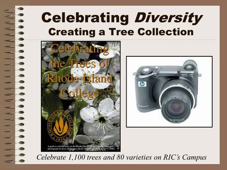 Celebrating Diversity Creating a Tree Collection Celebrate 1,100 trees and 80 varieties on RIC’s Campus.