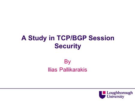 A Study in TCP/BGP Session Security