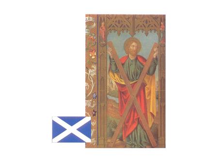 The Saint Andrew's cross is the Scottish flag. Saint Andrew, a fisherman, was one of the 12 apostles who followed Jesus Christ. Paintings of Saint Andrew.