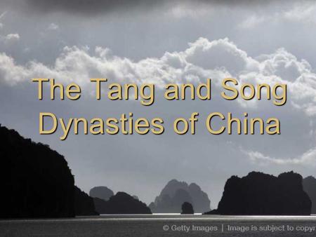 The Tang and Song Dynasties of China