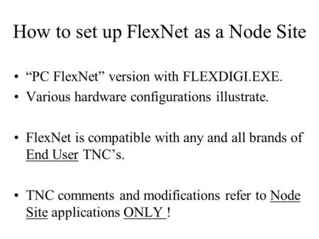 How to set up FlexNet as a Node Site