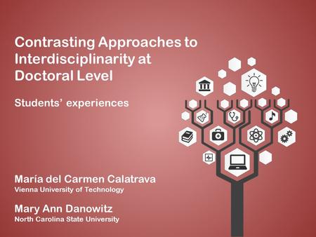 Contrasting Approaches to Interdisciplinarity at Doctoral Level Students’ experiences María del Carmen Calatrava Vienna University of Technology Mary Ann.