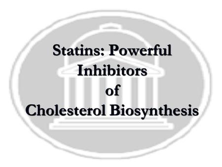 Statins: Powerful Inhibitors of Cholesterol Biosynthesis.