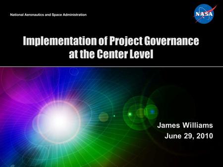 Implementation of Project Governance at the Center Level