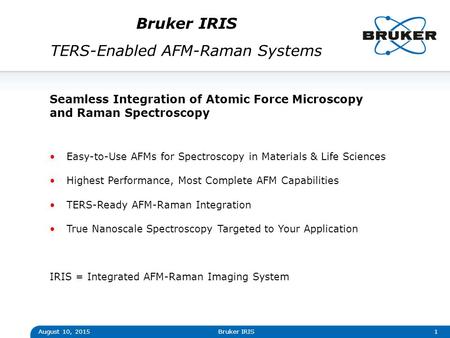 Bruker IRIS TERS-Enabled AFM-Raman Systems