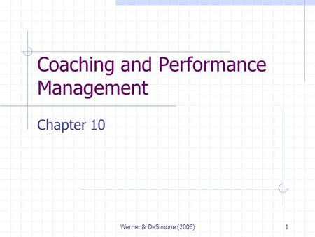 Coaching and Performance Management