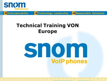 InteroperabilityTechnology LeadershipReasonable Solutions Technical Training VON Europe.