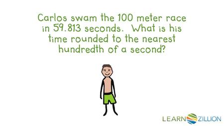 Carlos swam the 100 meter race in 59.813 seconds. What is his time rounded to the nearest hundredth of a second?
