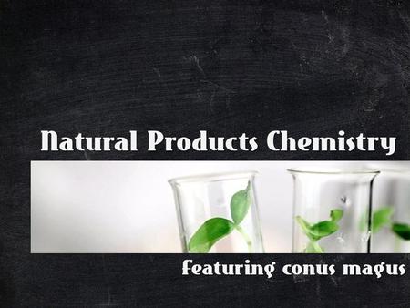 Natural Products Chemistry Featuring conus magus.