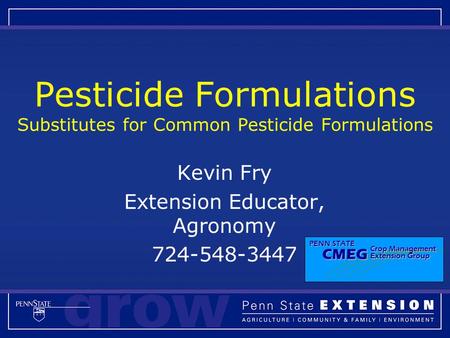 Pesticide Formulations Substitutes for Common Pesticide Formulations