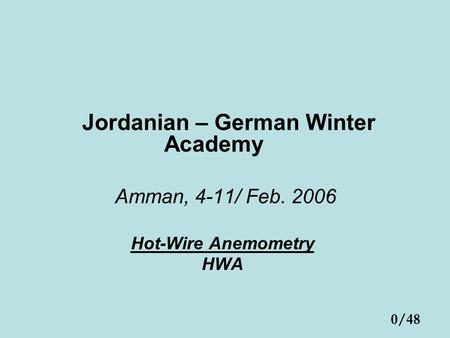 Jordanian – German Winter Academy