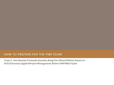 How to Prepare for the PMP Exam