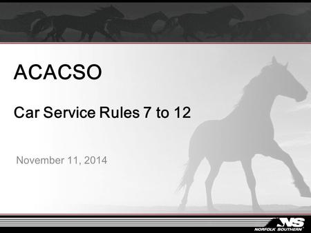 ACACSO Car Service Rules 7 to 12 November 11, 2014.