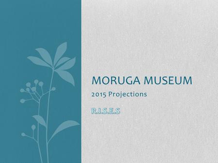 2015 Projections MORUGA MUSEUM. Moruga Museum R.I.S.E.S Moruga Museum R.I.S.E.S For the year 2015 the Moruga Museum will work on achieving 5 interconnected.