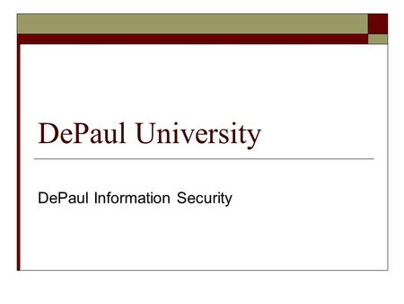 DePaul Information Security