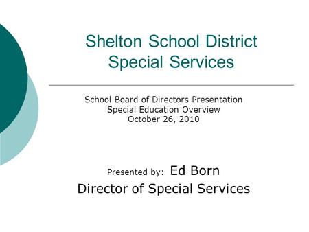 Shelton School District Special Services
