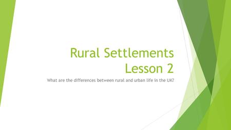 Rural Settlements Lesson 2