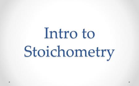 Intro to Stoichometry. Mole Ratio Predict the products and balance the following equation: Li + O 2 