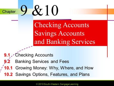 Checking Accounts Savings Accounts and Banking Services