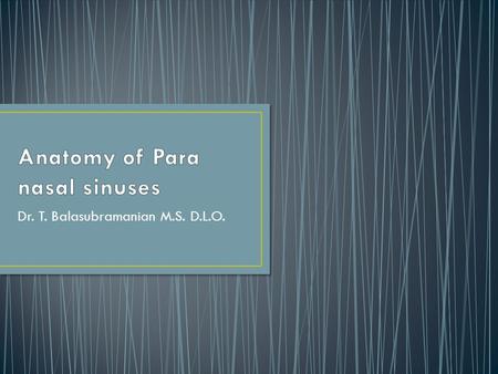 Anatomy of Para nasal sinuses