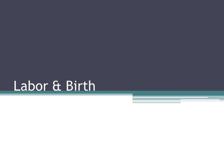 Labor & Birth. Childbirth Options Prepared Childbirth- means reducing pain and fear during the birth process through education and the use of breathing.