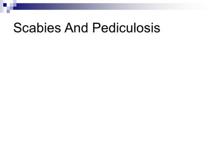 Scabies And Pediculosis