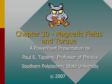 Chapter 30 - Magnetic Fields and Torque