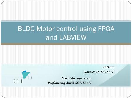 BLDC Motor control using FPGA and LABVIEW