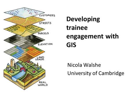 Developing trainee engagement with GIS Nicola Walshe University of Cambridge.