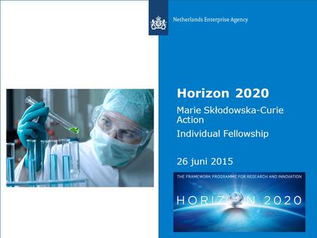Horizon 2020 Marie Skłodowska-Curie Action Individual Fellowship 26 juni 2015.
