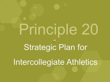 Principle 20 Strategic Plan for Intercollegiate Athletics.