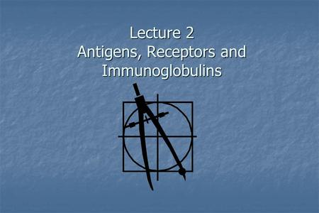 Lecture 2 Antigens, Receptors and Immunoglobulins.