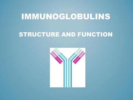 Immunoglobulins structure and function