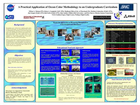 : l The major objectives for this project focus on the critical need for re-developing and updating marine phytoplankton education at the undergraduate.